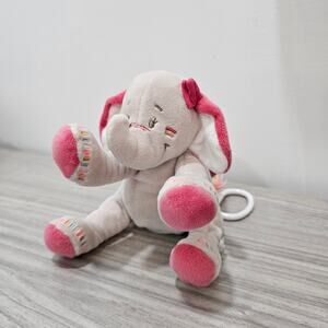 Noukie's Anna Pink Gray Elephant Plush Baby Pull Toy Music DOES NOT WORK 2019